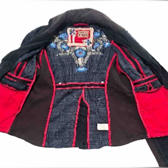 Rare Gem!! EUC Vintage Free People Embroidered Mixed Print Jacket Size 2 - Picture 7 of 11